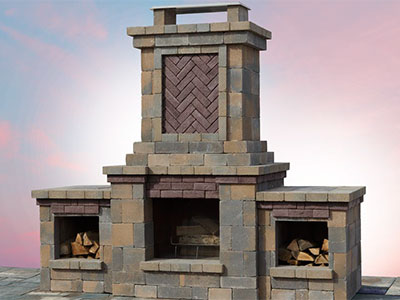 The Berkshire Fully-Assembled Wood-Burning Outdoor Fireplace