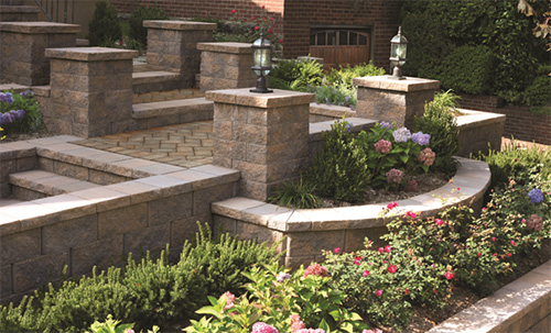 This entryway got a Cambridge Pavers makeover!