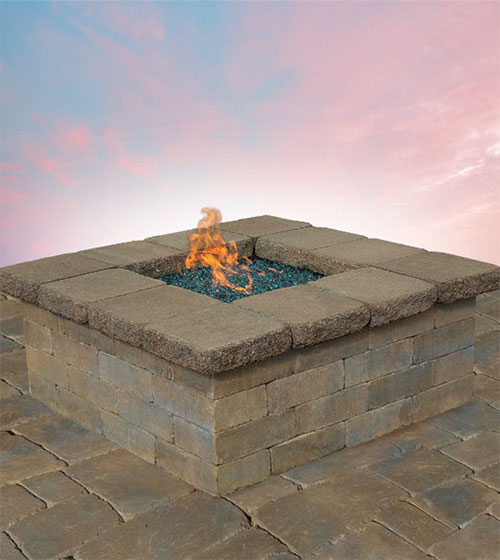 Pre-Packaged Olde English Round Gas Fire Pit Kit