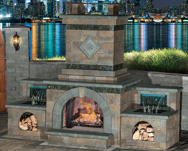 Fireplaces Cambridge Pavingstones, Outdoor Wood Burning Fireplace Kits Canada