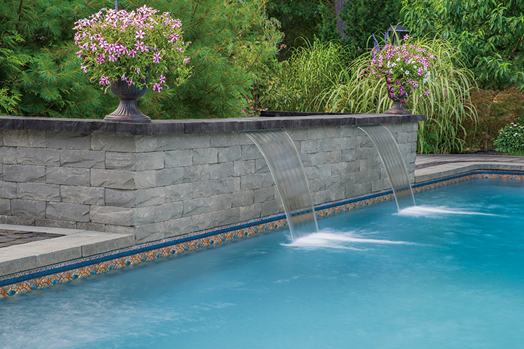Design Gallery Cambridge Pavingstones Outdoor Living Solutions With Armortec - Pool Retaining Wall Ideas