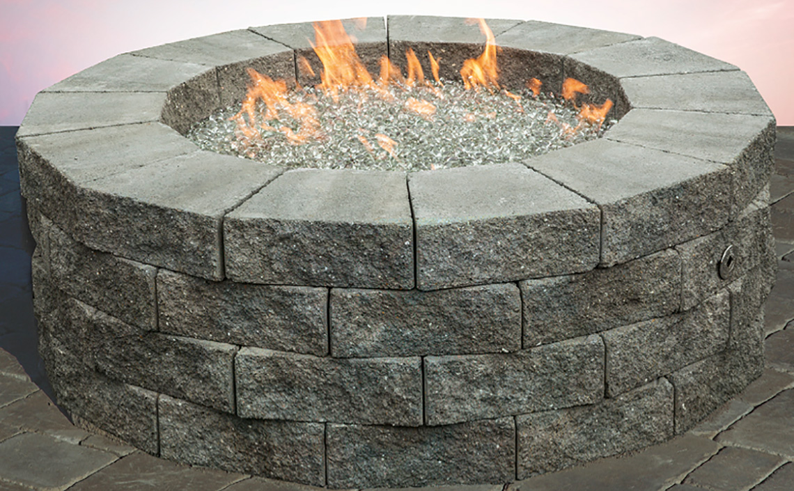 Pyzique Double Sided Split Face Wall Fire Pit Kits 